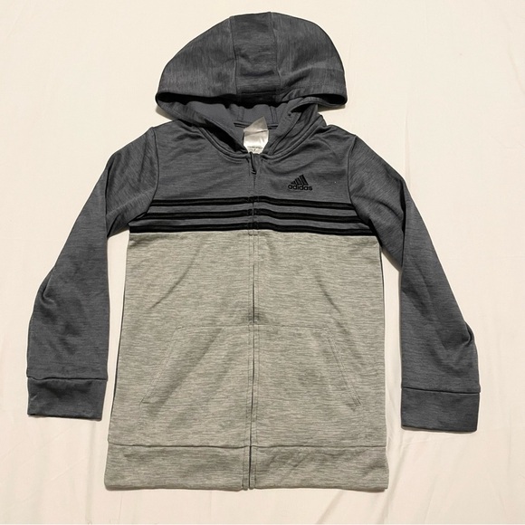 Adidas Zip-Up Hoodie Boys Size 7 - Picture 1 of 16